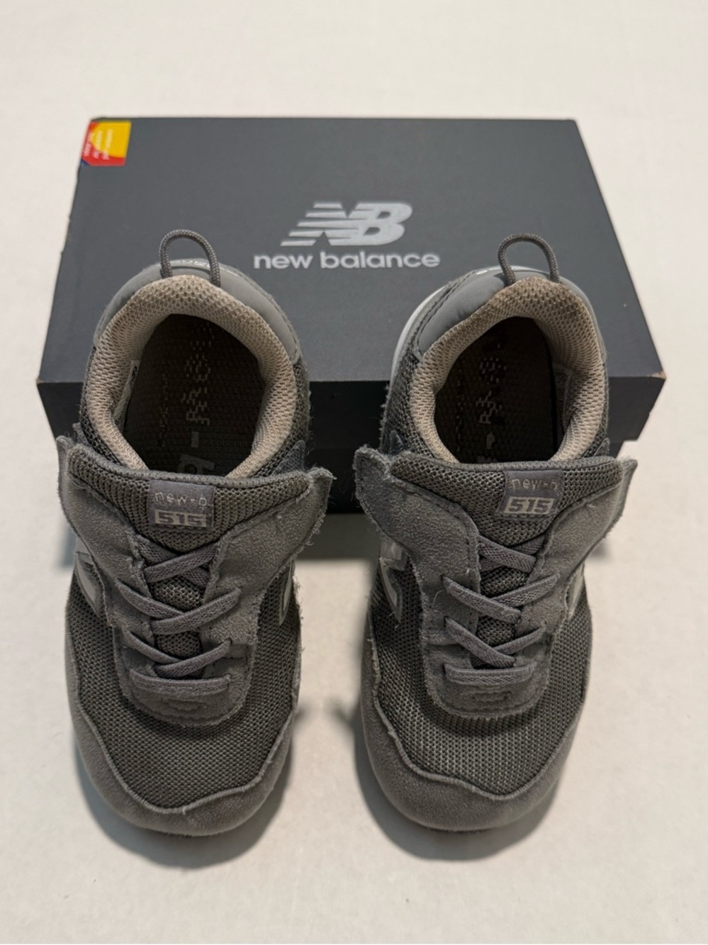 New Balance Toddler Gray Velcro Sneakers 515 NEW-B Hook and Loop 10T Wide - Picture 6 of 11